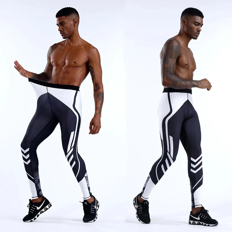 Pantaloni a Compressione da Uomo Leggings Calcio Corsa Palestra Leggins Calza