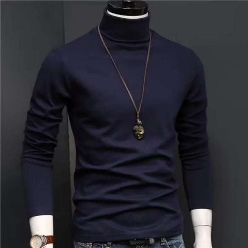 Herren Rollkragen Pullover Sweatshirt Leichter Pulli Sweater Shirt Langarmshirt