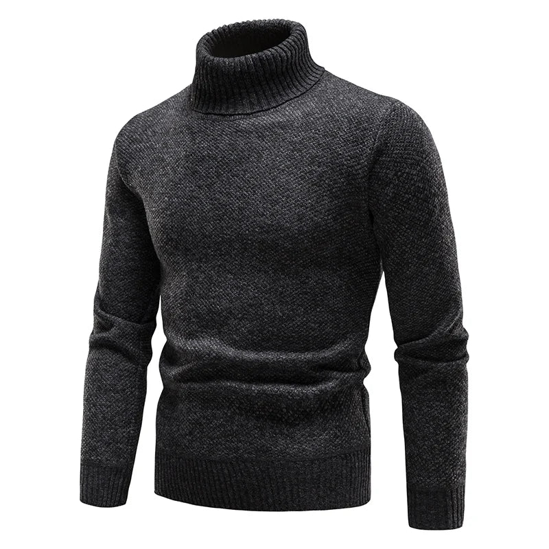 Herren Rollkragen Fleece Pullover Sweatshirt Pulli Sweater Shirt Langarmshirt