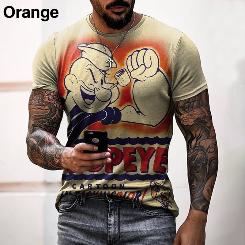 Herren Fashion Vintage 3D T-Shirt Rundhals Unisex Sommer Streetwear