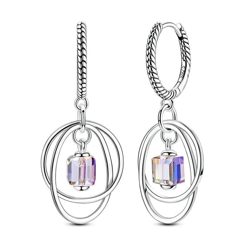 Orecchini a Cerchio in Argento 925 Sterling con Zirconi | Creole Brillanti
