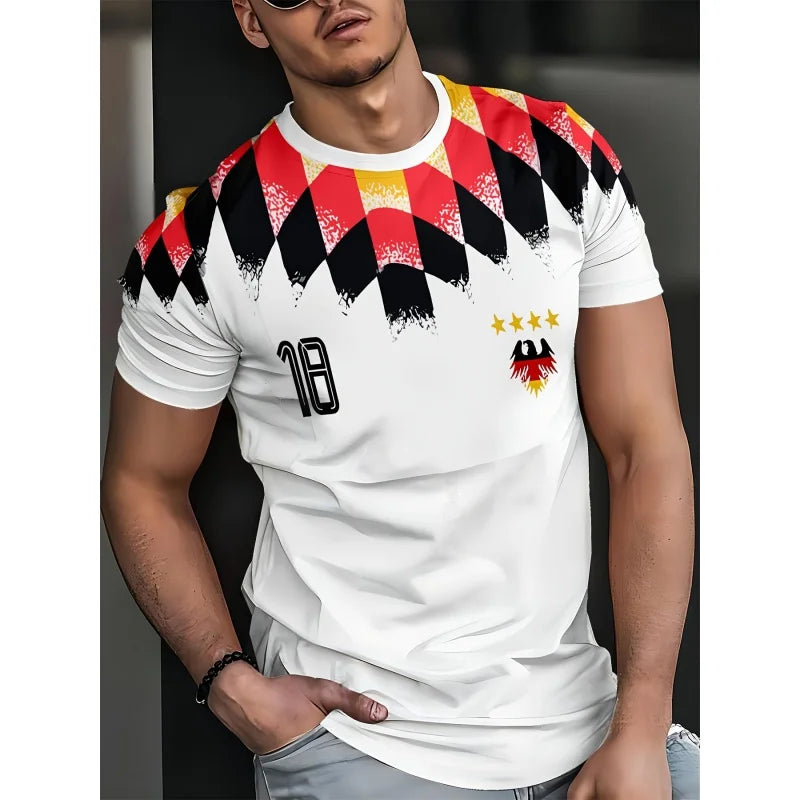 Herren T-Shirt Deutschland Trikot 3D Shirt Streetwear Tank Top Fitness Hemd