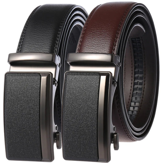 Herrengürtel Herren Verstellbarer Ledergürtel Leder Gürtel Schnalle Jeansgürtel