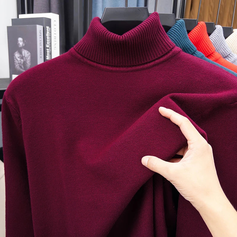 Herren Rollkragen Pullover Sweatshirt Leichter Pulli Sweater Shirt Langarmshirt