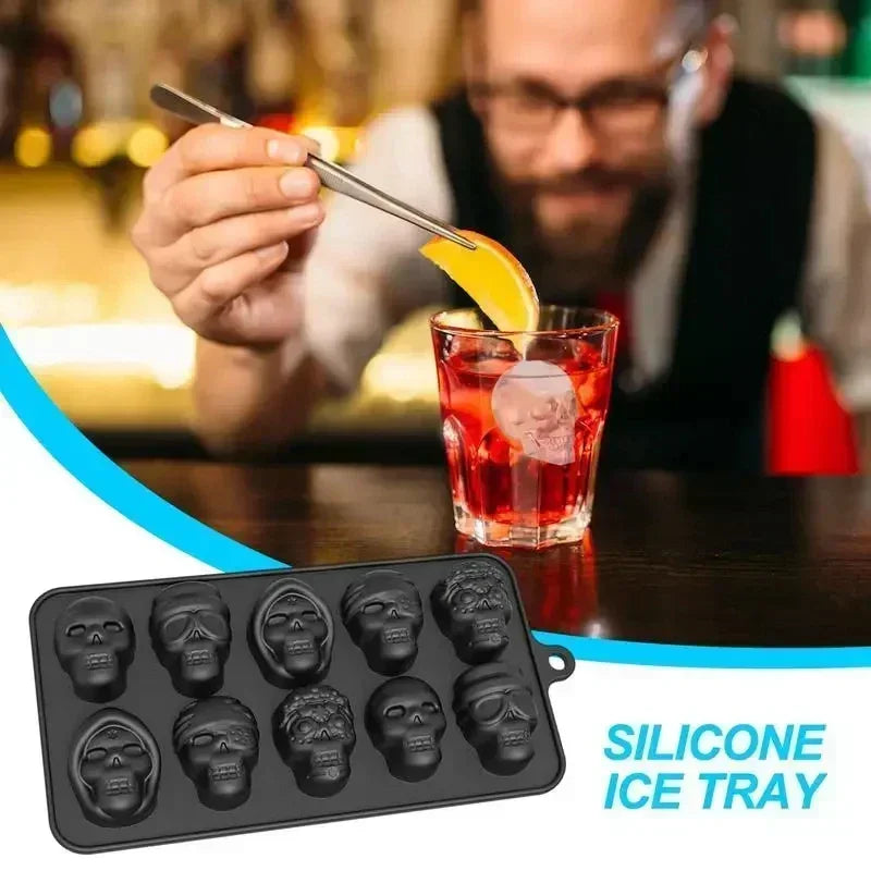 3D Silikon Eiswürfelform Schedel Skull Party Eiswürfel Cocktails Eiswürfelschale