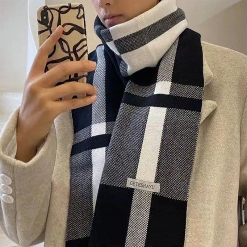 Herren Schal Winterschal Stola Schlauchschal Halstuch Wollschal Strickschal Loop