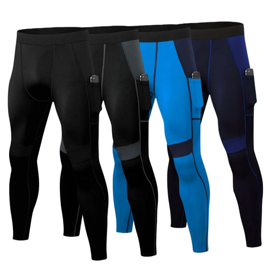 Pantaloni a Compressione da Uomo Leggings Calcio Corsa Palestra Leggins Calza