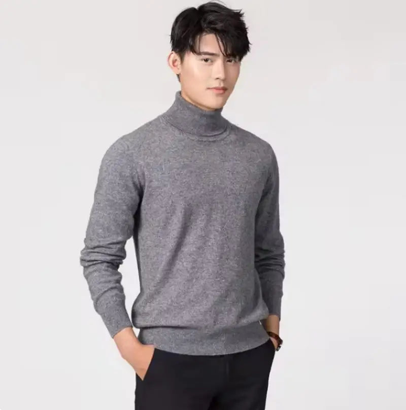 Herren Rollkragen Pullover Sweatshirt Leichter Pulli Sweater Shirt Langarmshirt