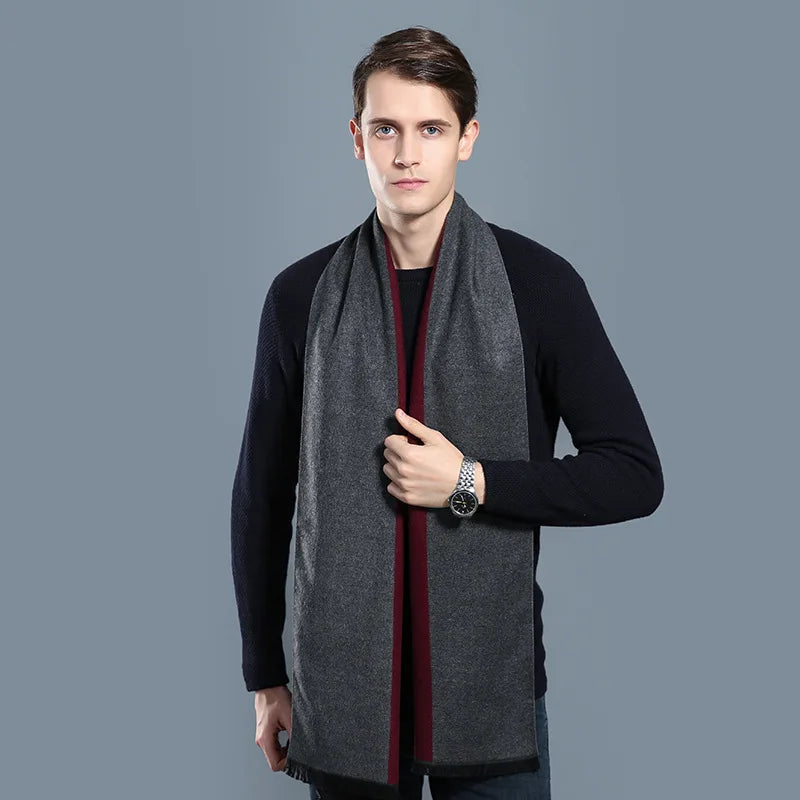 Herren Schal Winterschal Stola Schlauchschal Halstuch Wollschal Strickschal Loop