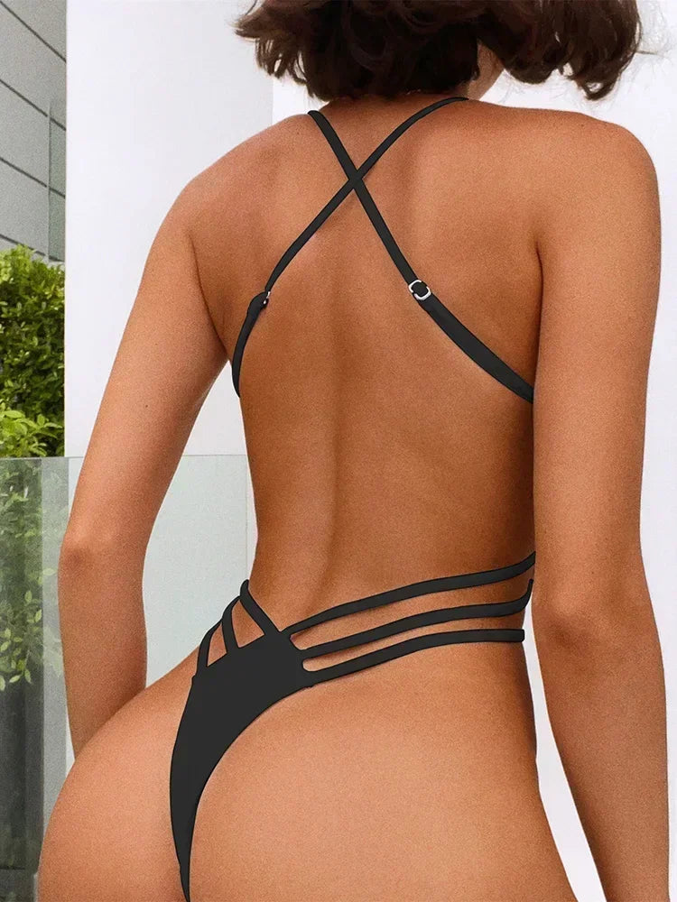Frauen Bademode High Cut Bikini Set Sexy Micro Badeanzug Damen Tanga Swimwear