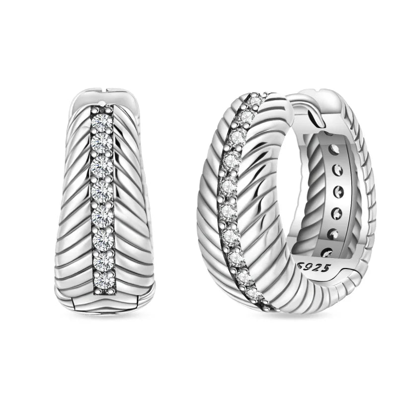 Creole Argento 925 Sterling Zirconi | Orecchini Eleganti Ipoallergenici Regalo