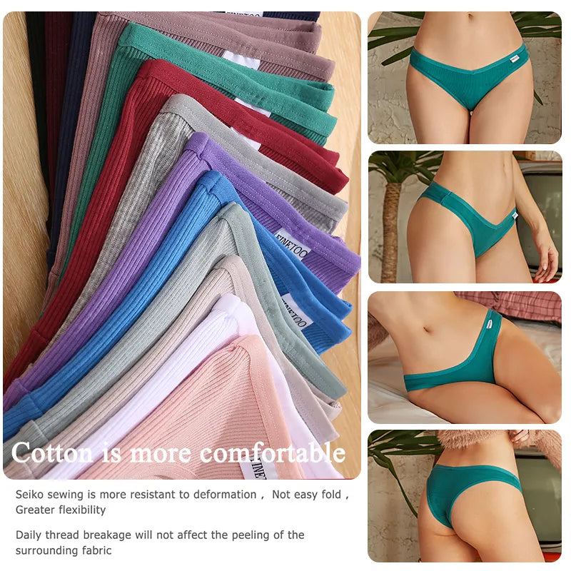 4Stk Frauen Baumwolle Tanga Höschen Sexy Schlüpfer Slip Dessous Unterwäsche