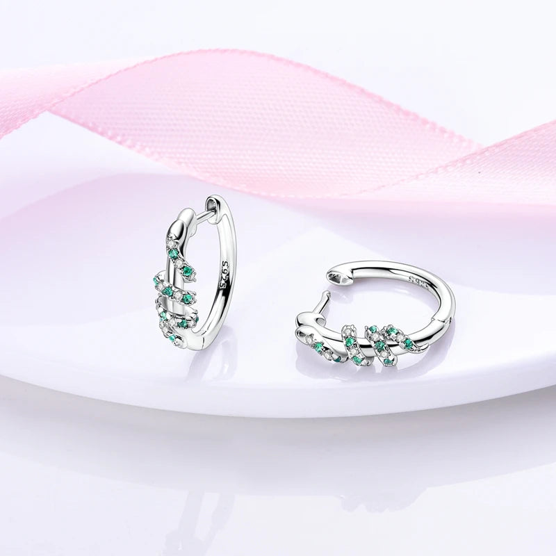 Orecchini a Cerchio in Argento 925 Sterling con Zirconi | Creole Brillantini