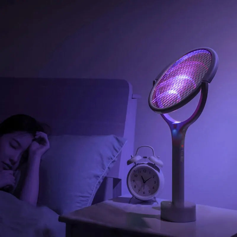 5 in 1 Mückenklatsche Elektrische Fliegenklatsche Insektenfalle Akku UV-Licht