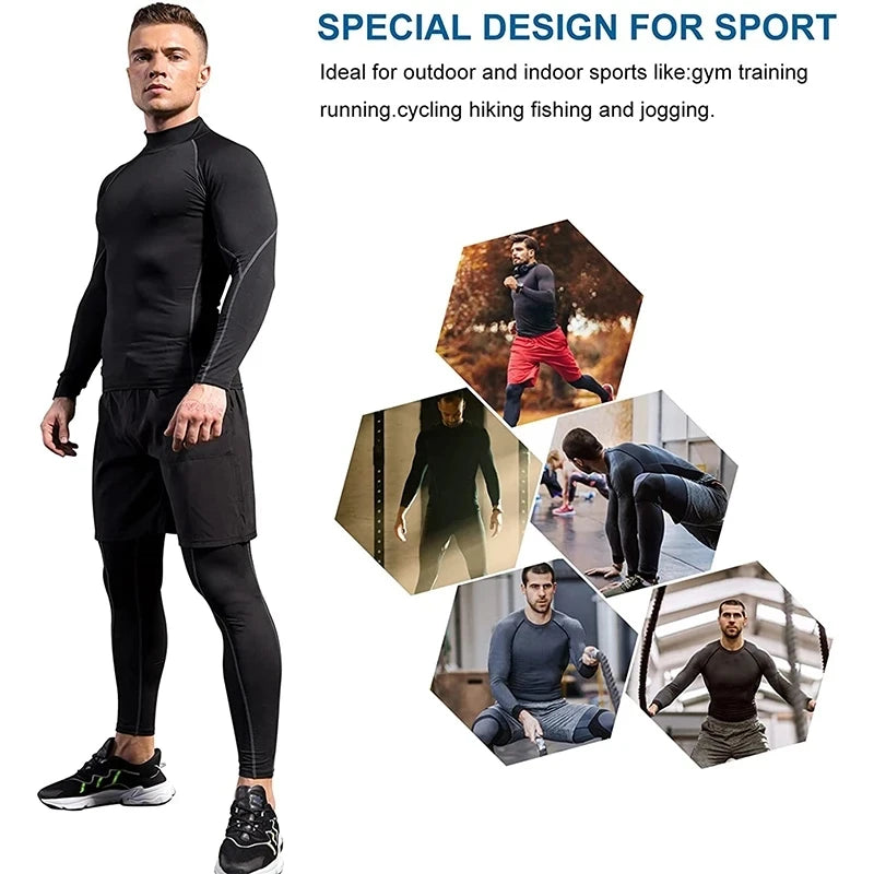 Herren Sport T-Shirt Laufshirt Trikot Kompressionsshirt Funktionsshirt Hemd Top