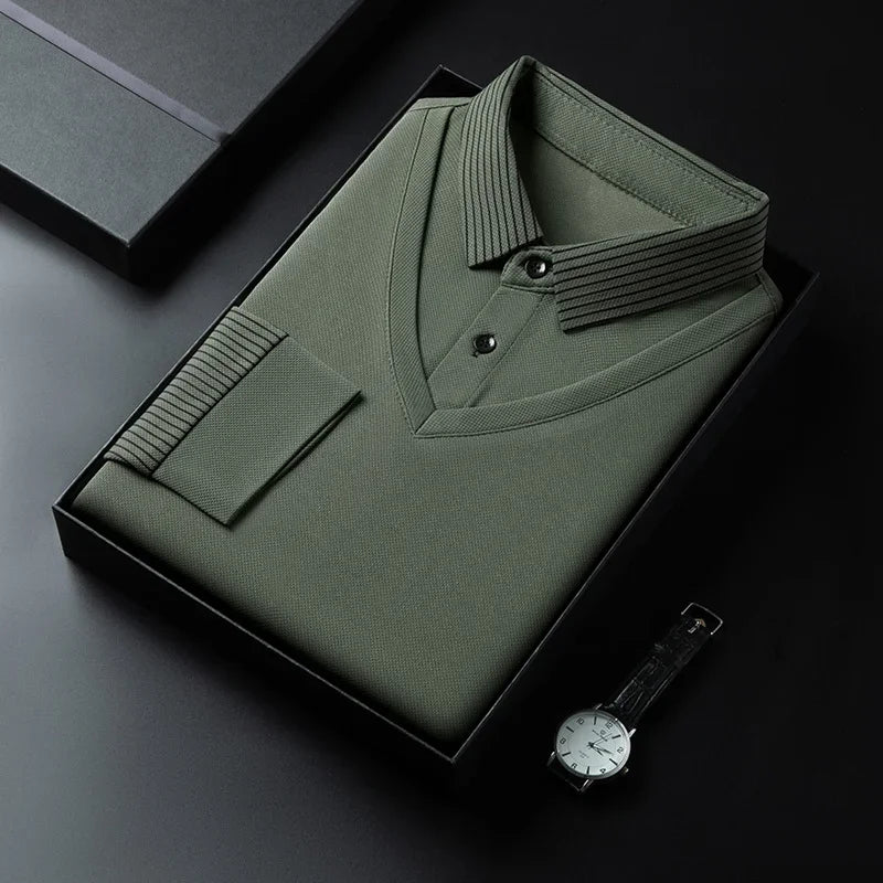 Herren Poloshirt POLO Shirt T-Shirt Langarm Zipper Hemd Fashion Polohemd Top NEU