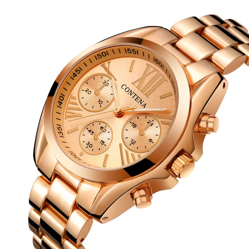 Damen Armbanduhr Fashion Luxus Quartz Armband Uhr Chronograph Business Schmuck