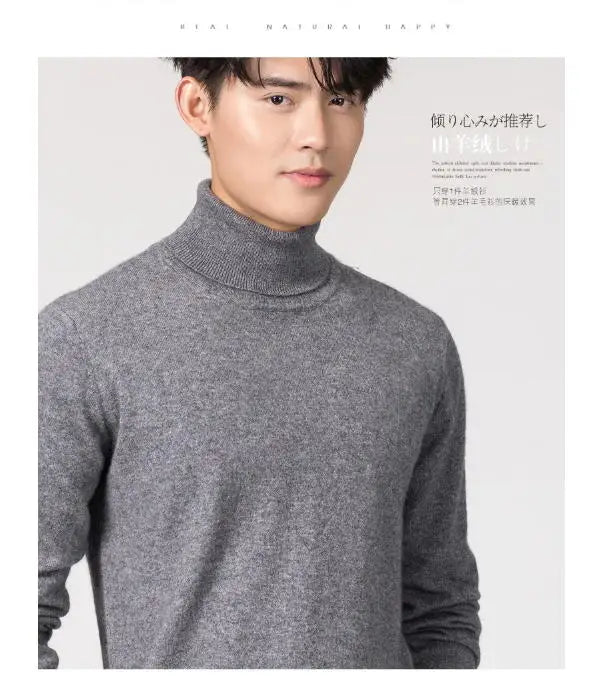 Herren Rollkragen Pullover Sweatshirt Leichter Pulli Sweater Shirt Langarmshirt