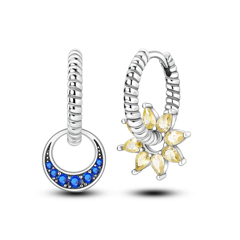 Funkelnde 925er Silber Creolen m. Zirkonia | Luxus-Qualität | Trend Ohrringe