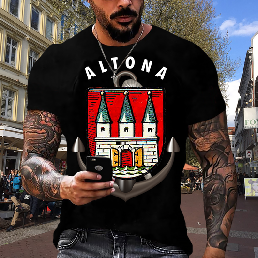 Männer T-Shirt Hamburg ALTONA T-Shirt Unisex Streetwear Tank Top Hemd Polohemd  - Herren Shirt
