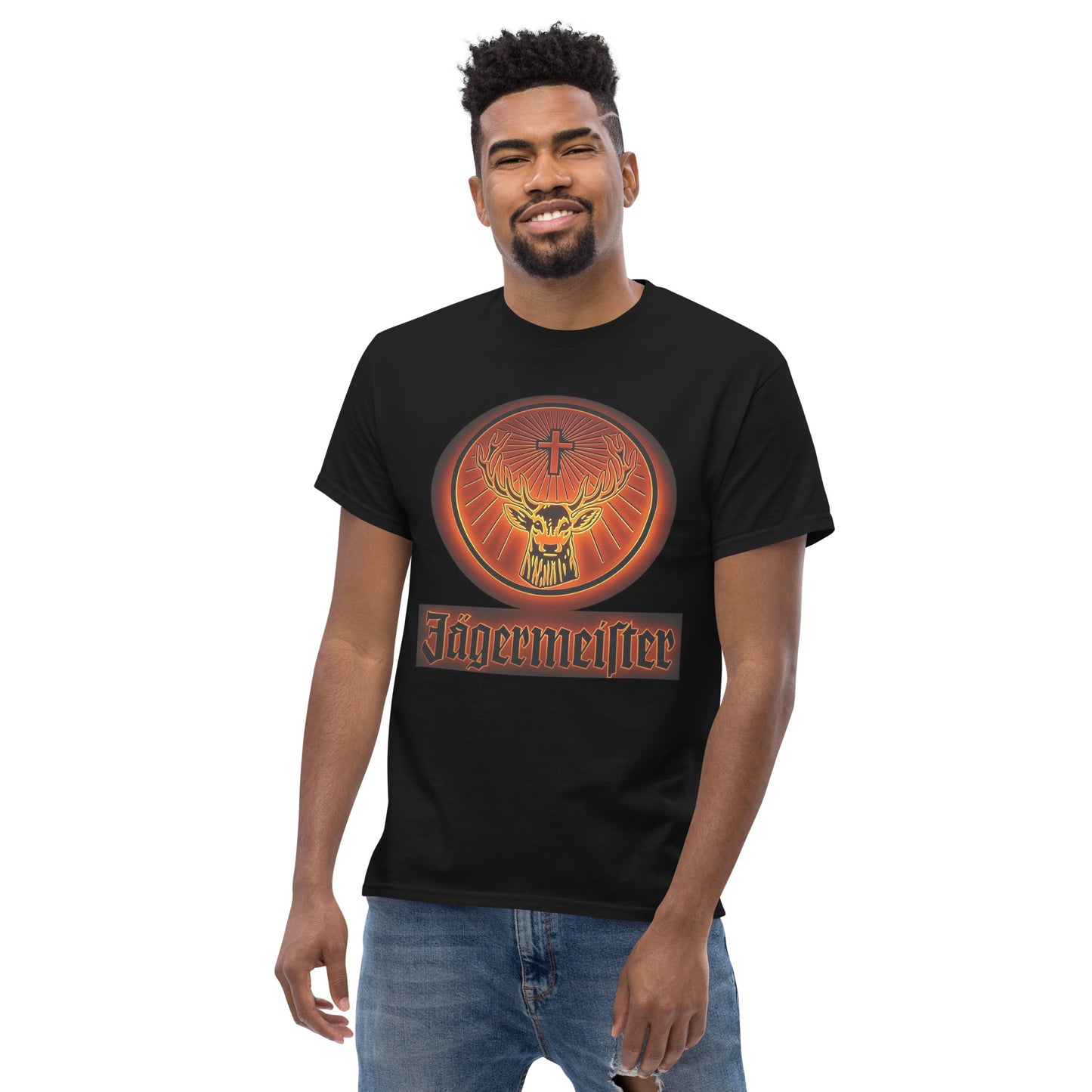 Fashion Herren Jägermeister T-Shirt Rundhals Unisex 100 % Baumwolle Streetwear