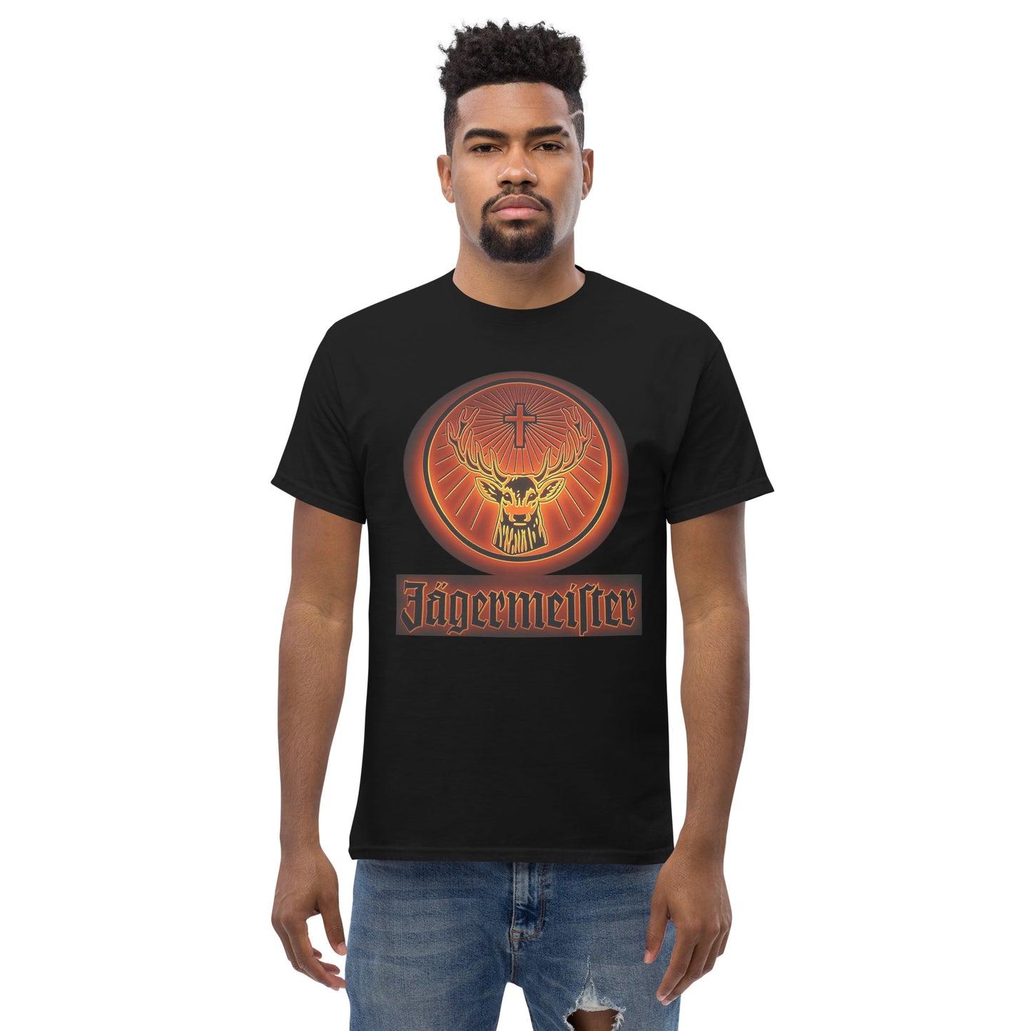 Fashion Herren Jägermeister T-Shirt Rundhals Unisex 100 % Baumwolle Streetwear