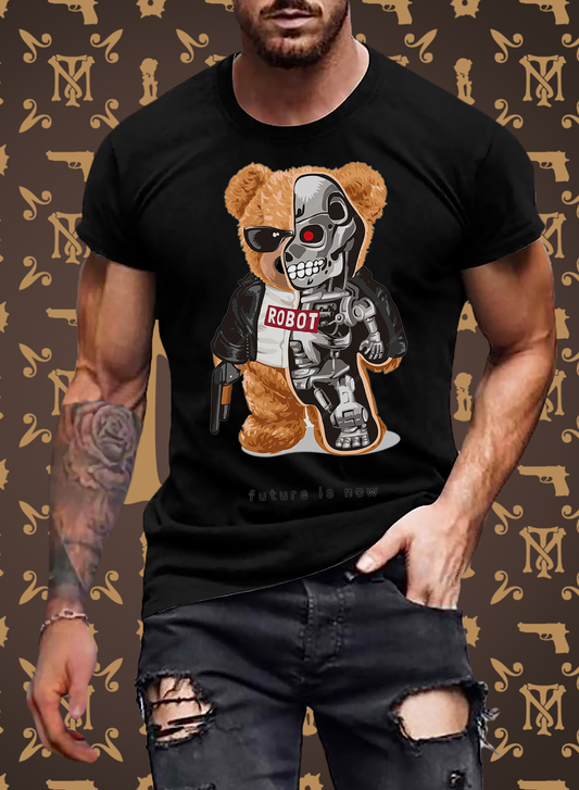 Männer Fashion 3D T-Shirt Rundhals Unisex Sommer Streetwear 100% Baumwolle