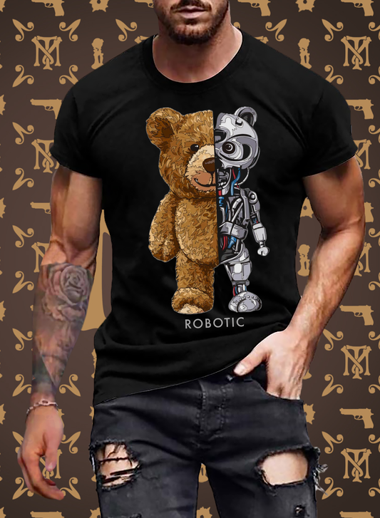 Männer Fashion 3D T-Shirt Rundhals Unisex Sommer Streetwear 100% Baumwolle