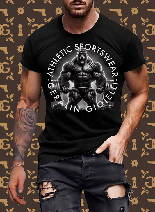 GYM Shirt Sport T-Shirt Men Herren Fitness Sportswear Streetwear 100% Baumwolle