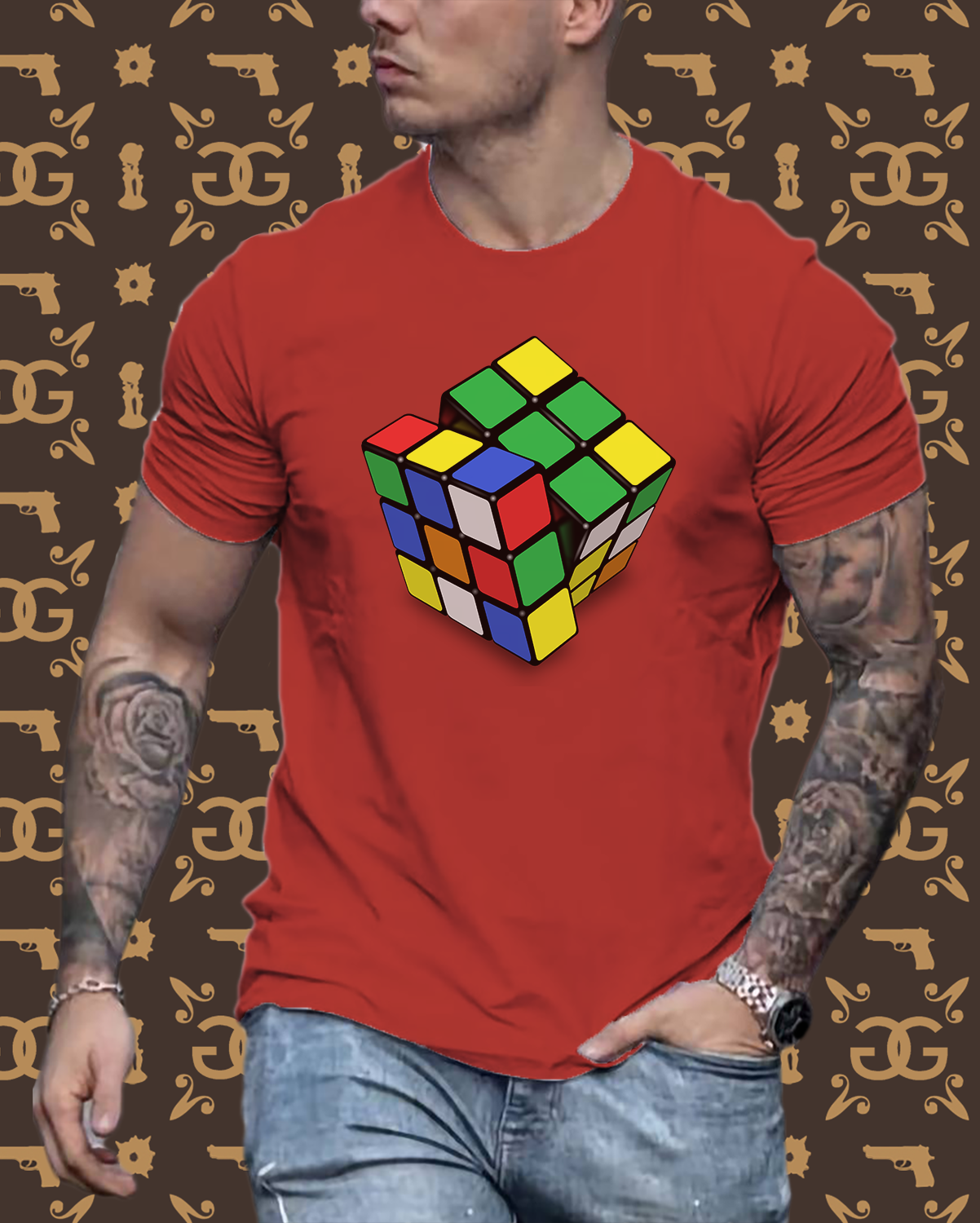 Herren nerdiges Cube T-Shirt Rundhals Unisex 100% Baumwolle Nerd Streetwear