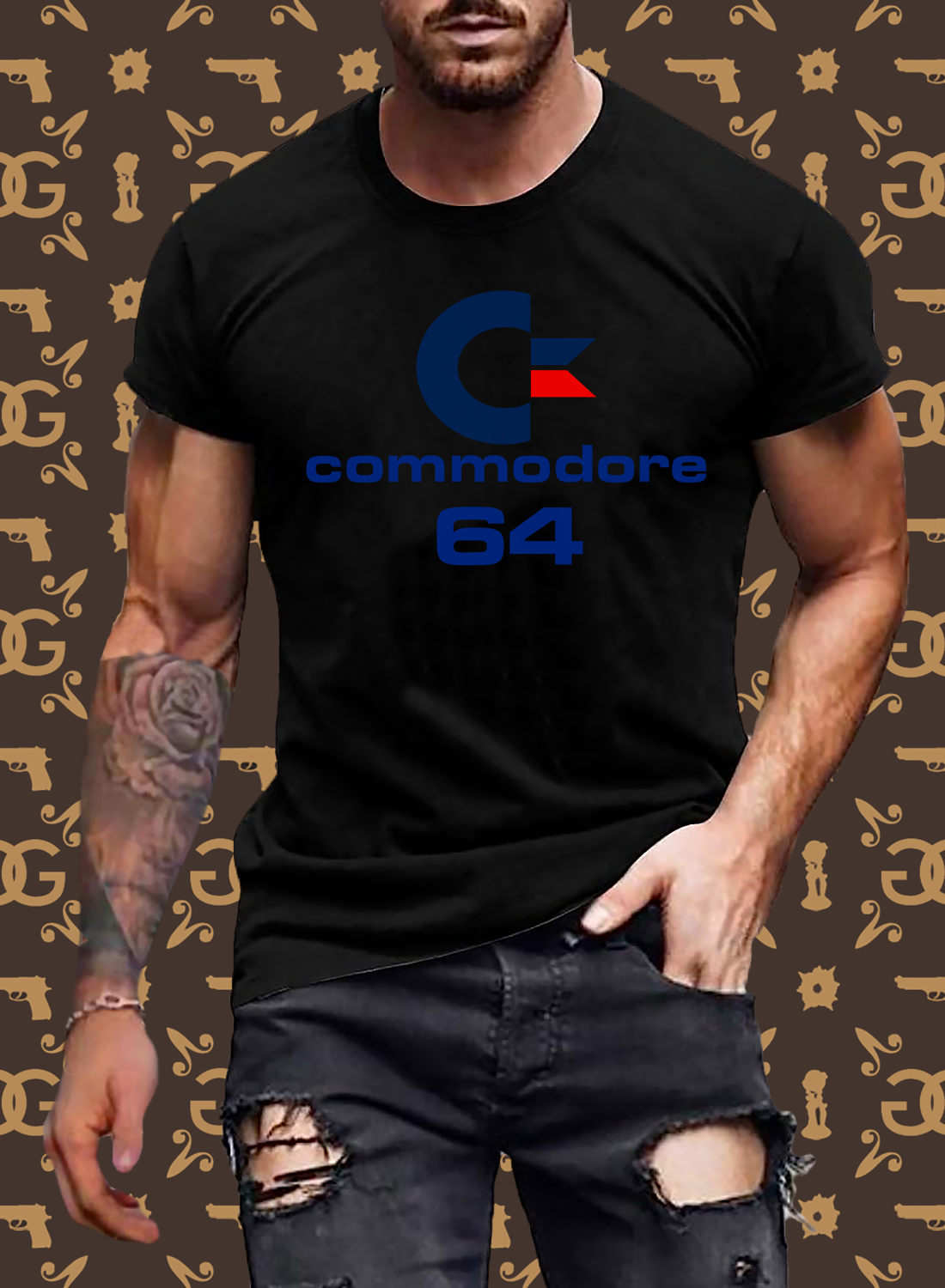 Fashion Herren Gaming Top Commodore T-Shirt Retro Streetwear 100 % Baumwolle
