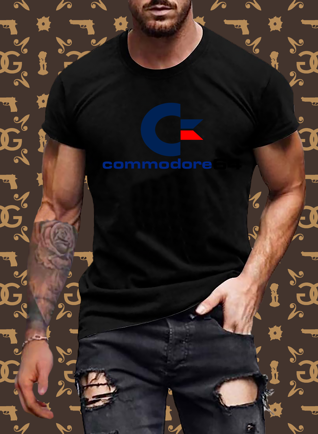 Fashion Herren Gaming Top Commodore T-Shirt Retro Streetwear 100 % Baumwolle