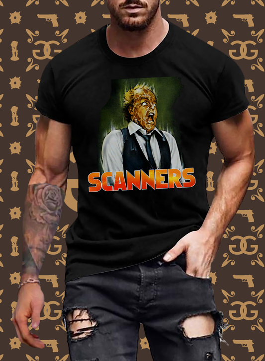 Herren nerdiges SCANNERS T-Shirt Unisex 100% Baumwolle Nerd Streetwear