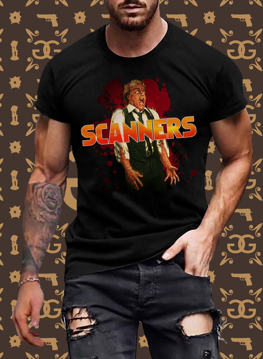 Herren nerdiges SCANNERS T-Shirt Unisex 100% Baumwolle Nerd Streetwear