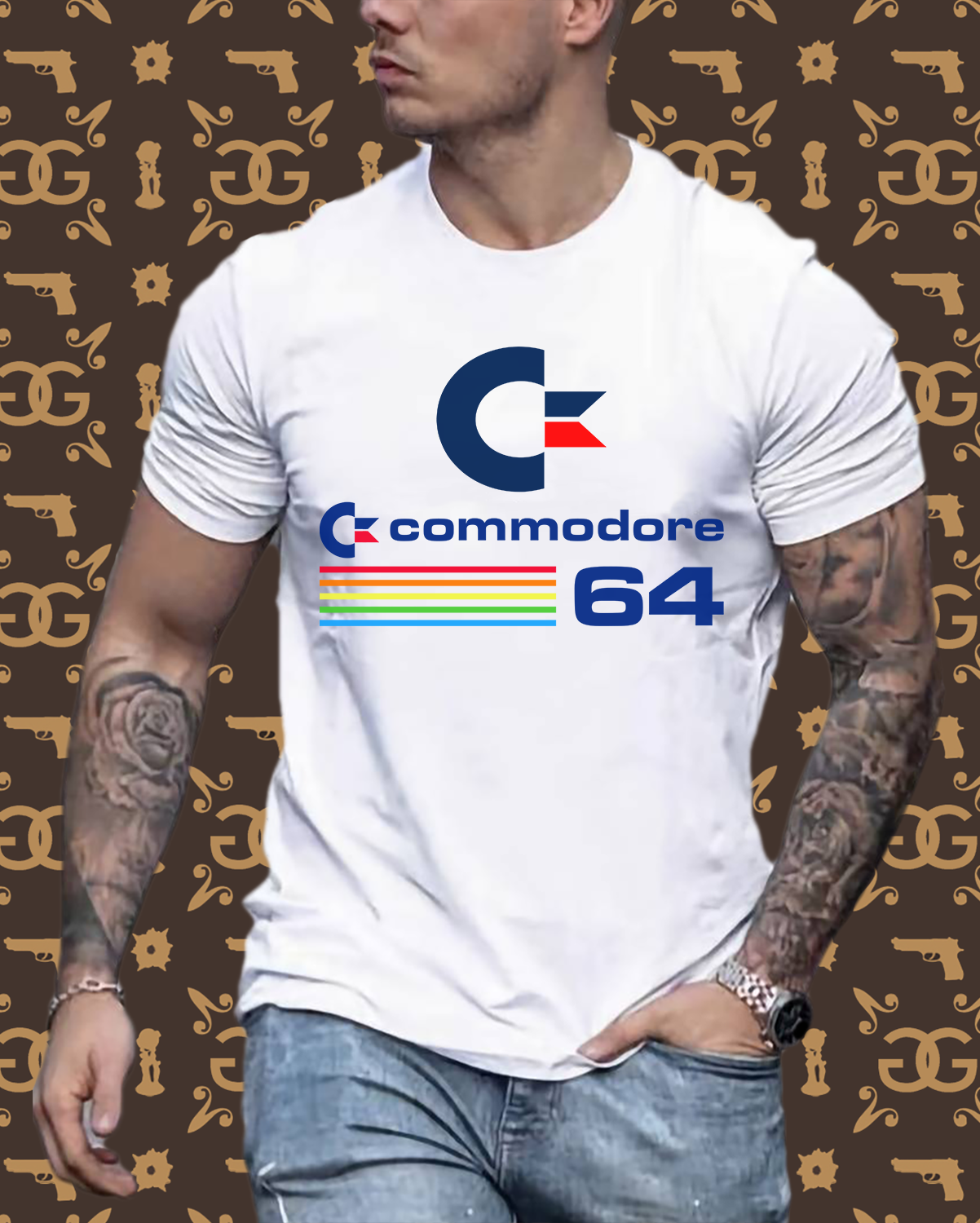 Fashion Herren Gaming Top Commodore T-Shirt Retro Streetwear 100 % Baumwolle