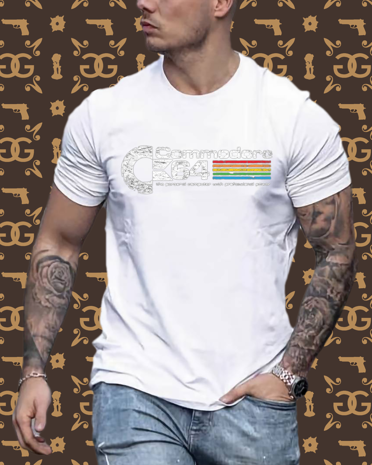 Fashion Herren Gaming Top Commodore T-Shirt Retro Streetwear 100 % Baumwolle