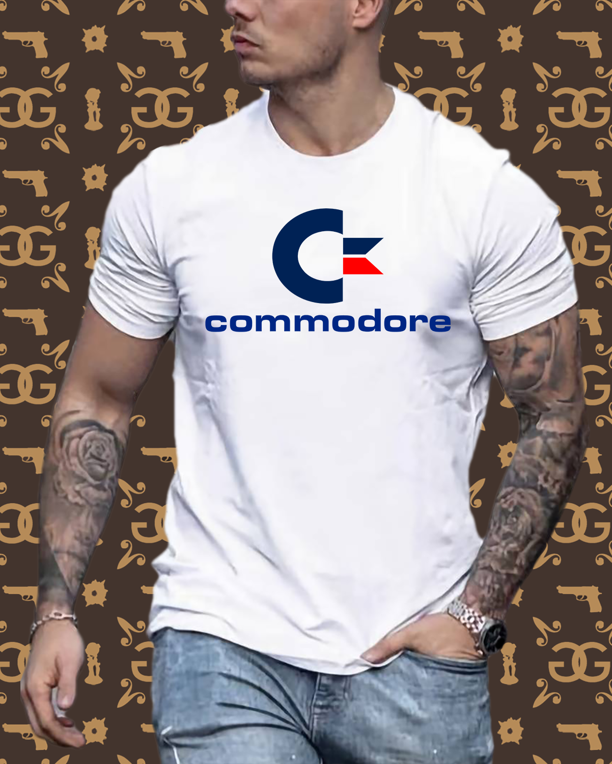 Fashion Herren Gaming Top Commodore T-Shirt Retro Streetwear 100 % Baumwolle