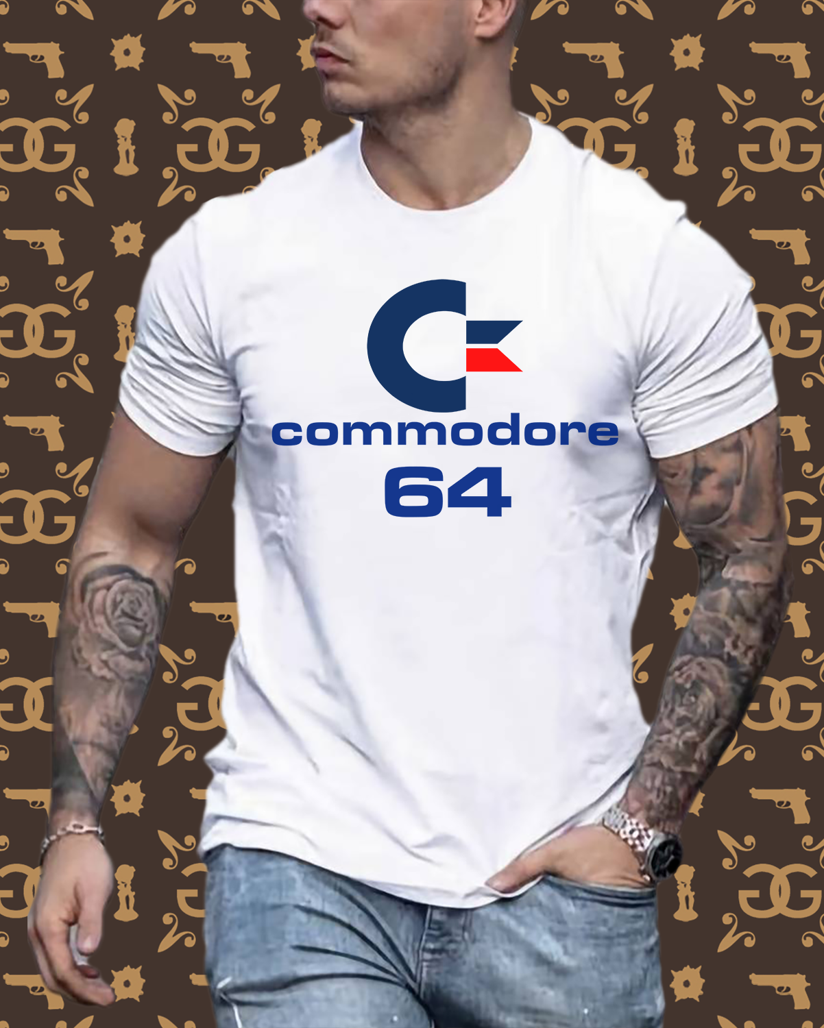 Fashion Herren Gaming Top Commodore T-Shirt Retro Streetwear 100 % Baumwolle
