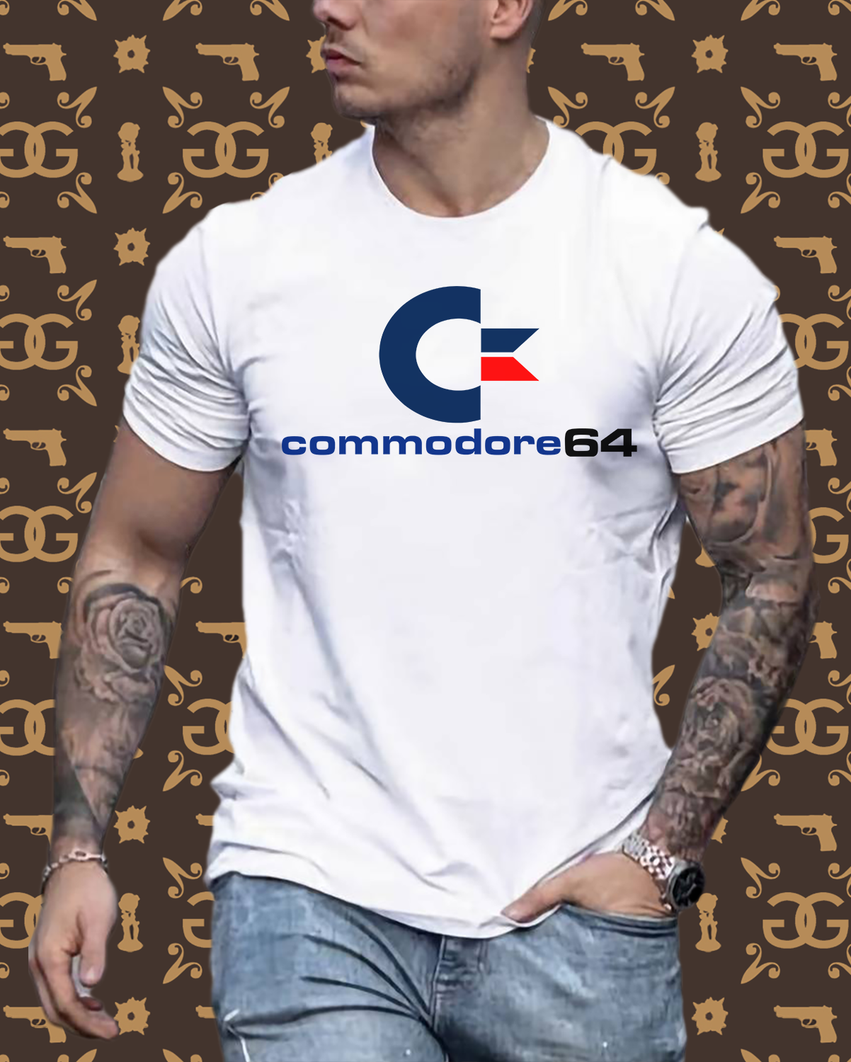 Fashion Herren Gaming Top Commodore T-Shirt Retro Streetwear 100 % Baumwolle