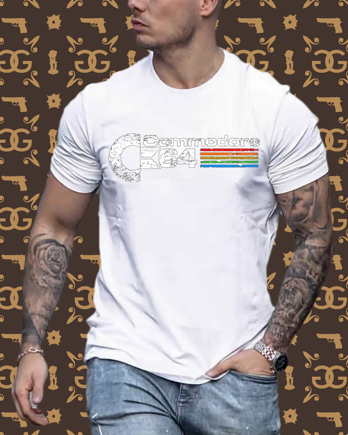 Fashion Herren Gaming Top Commodore T-Shirt Retro Streetwear 100 % Baumwolle