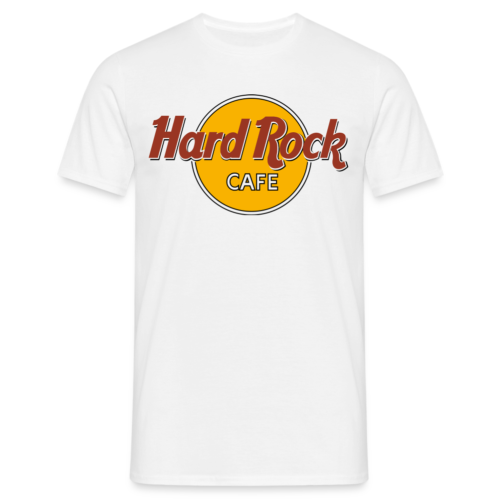 Herren Fashion Hard Rock Cafe T-Shirt Rundhals Unisex 100% Baumwolle Streetwear - weiß