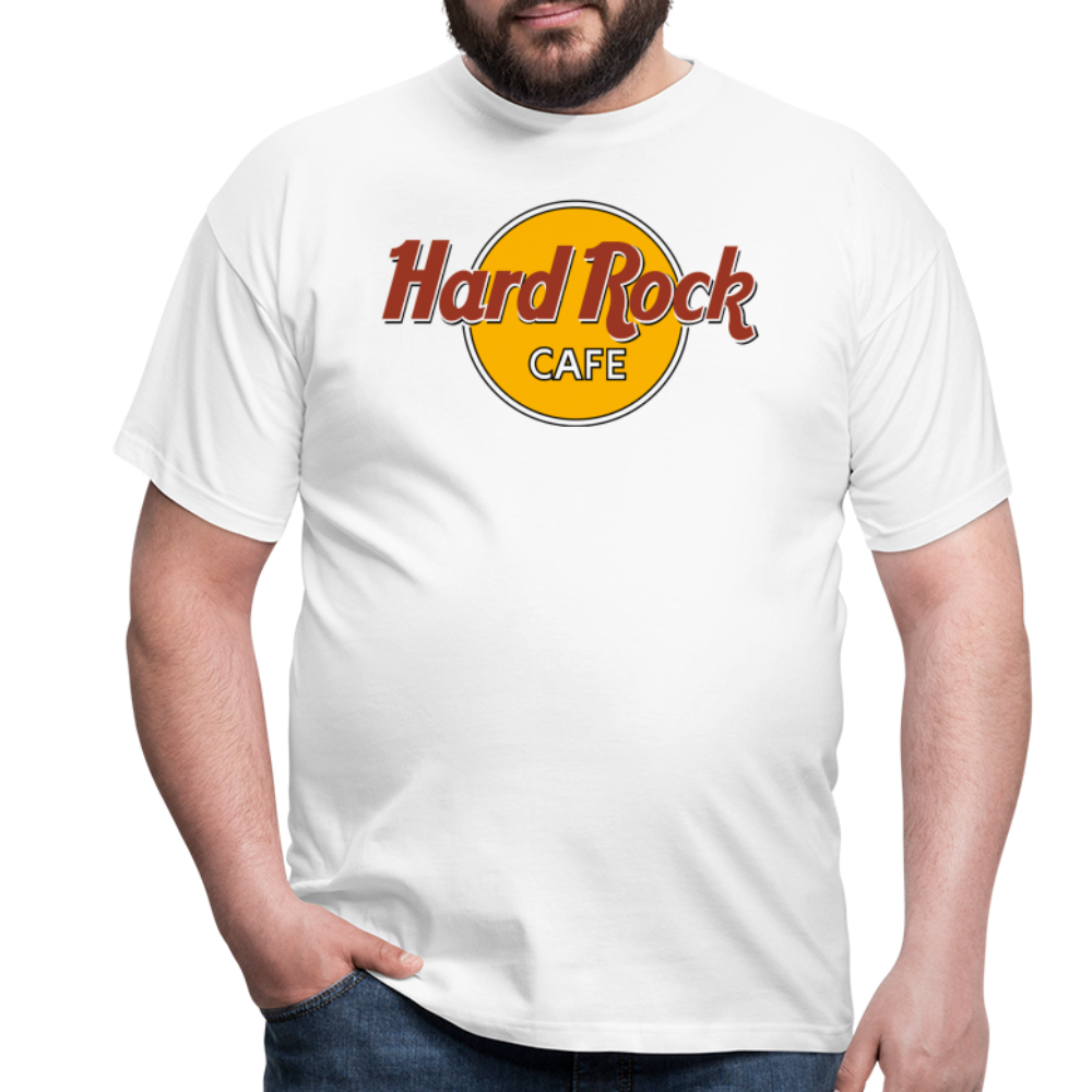 Herren Fashion Hard Rock Cafe T-Shirt Rundhals Unisex 100% Baumwolle Streetwear - weiß