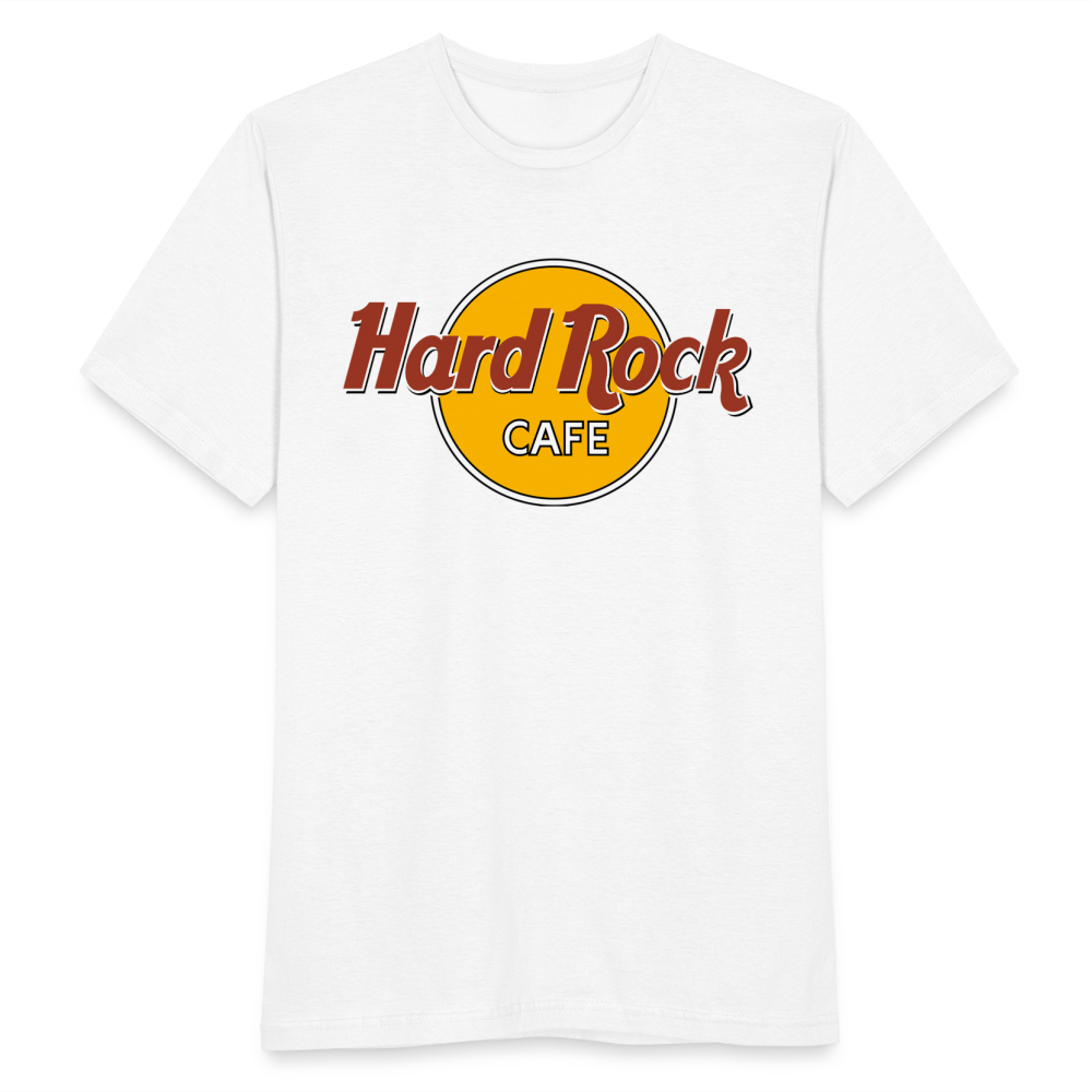 Herren Fashion Hard Rock Cafe T-Shirt Rundhals Unisex 100% Baumwolle Streetwear - weiß