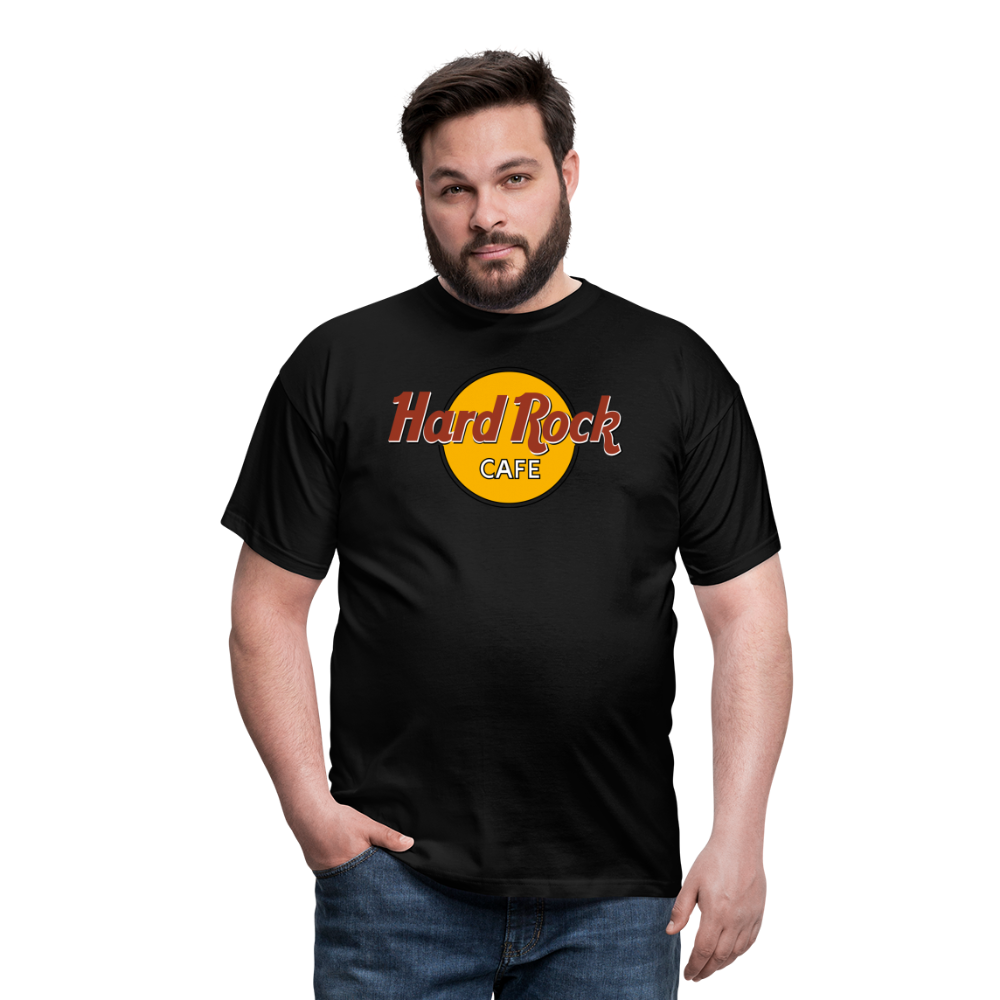 Herren Fashion Hard Rock Cafe T-Shirt Rundhals Unisex 100% Baumwolle Streetwear - Schwarz