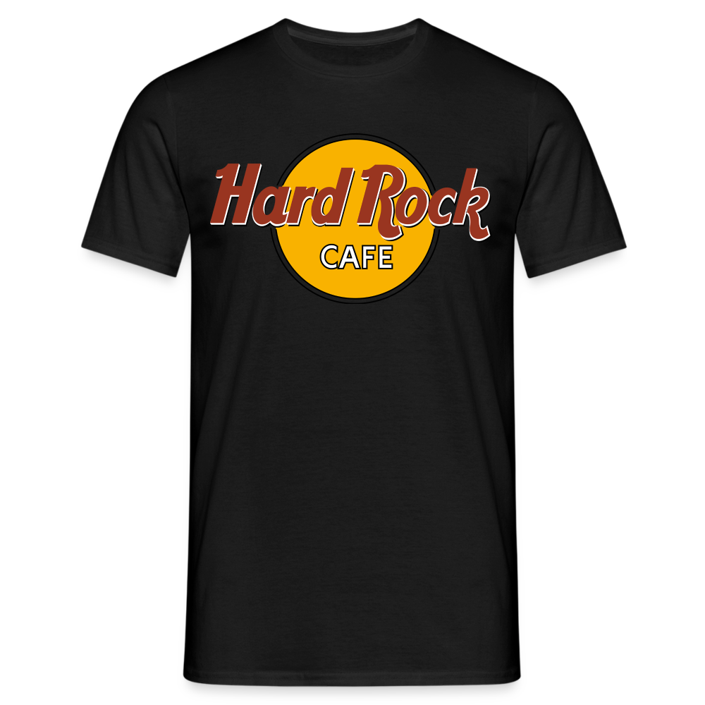 Herren Fashion Hard Rock Cafe T-Shirt Rundhals Unisex 100% Baumwolle Streetwear - Schwarz
