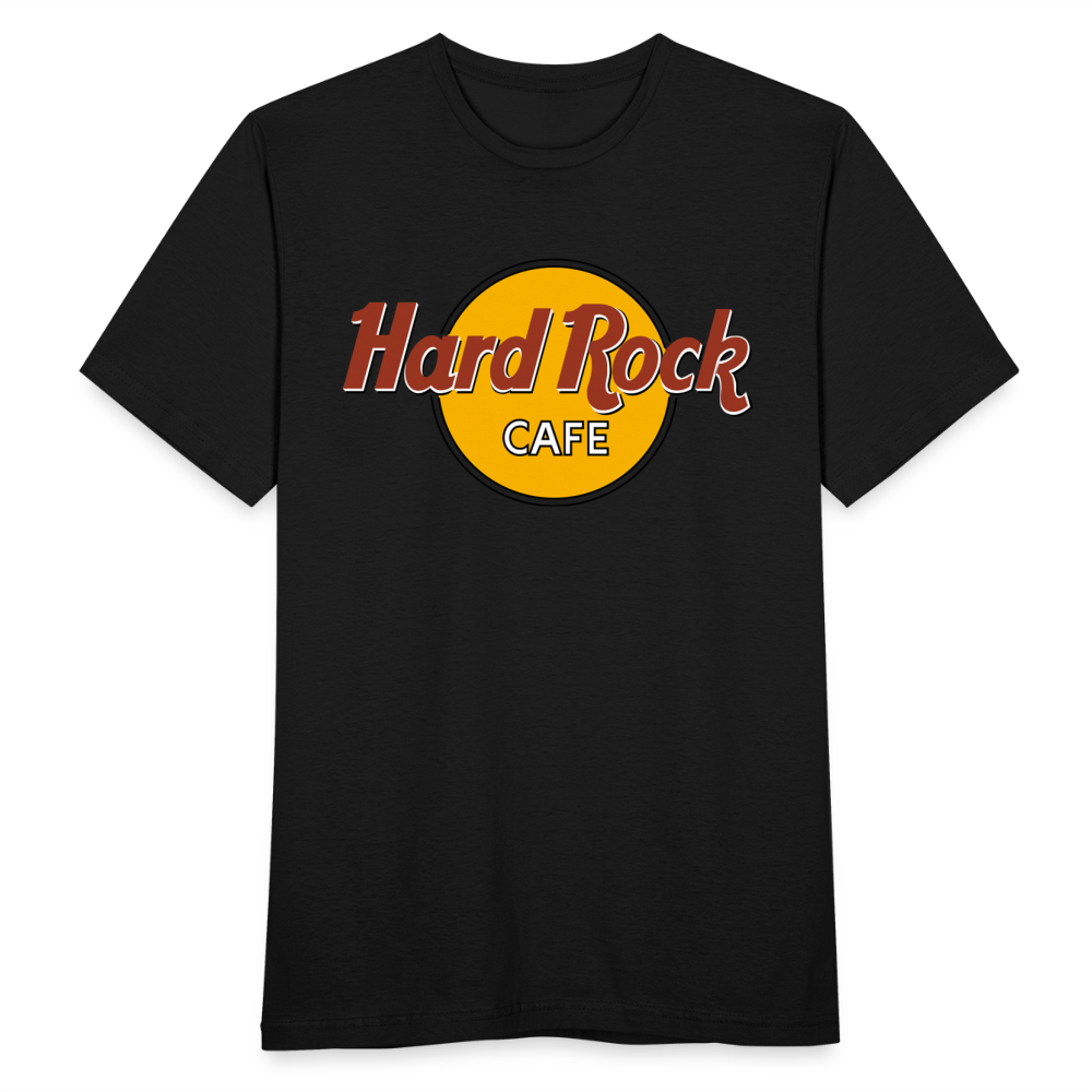 Herren Fashion Hard Rock Cafe T-Shirt Rundhals Unisex 100% Baumwolle Streetwear - Schwarz