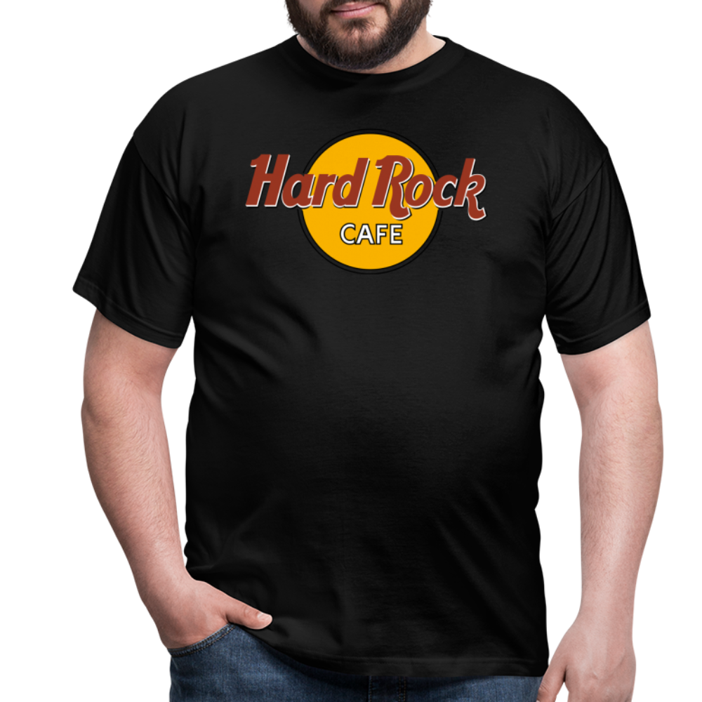 Herren Fashion Hard Rock Cafe T-Shirt Rundhals Unisex 100% Baumwolle Streetwear - Schwarz