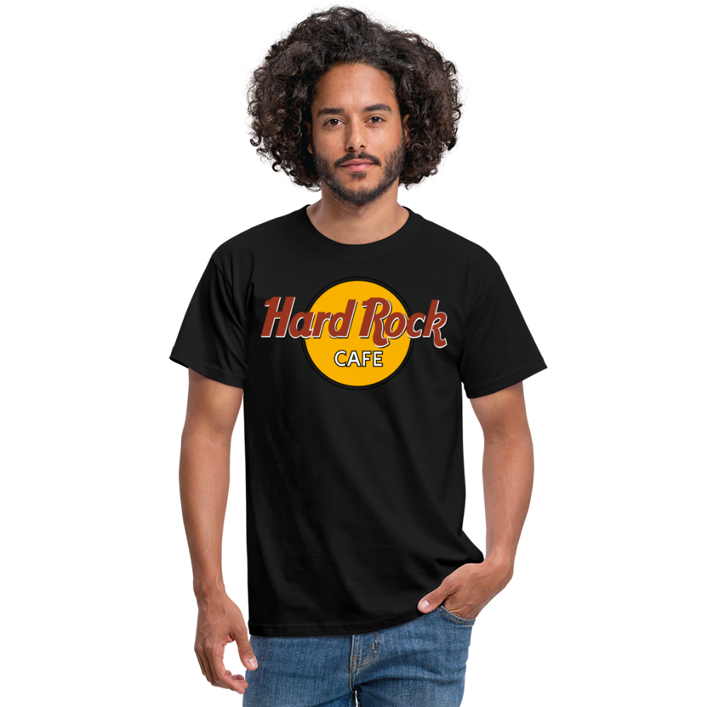 Herren Fashion Hard Rock Cafe T-Shirt Rundhals Unisex 100% Baumwolle Streetwear - Schwarz