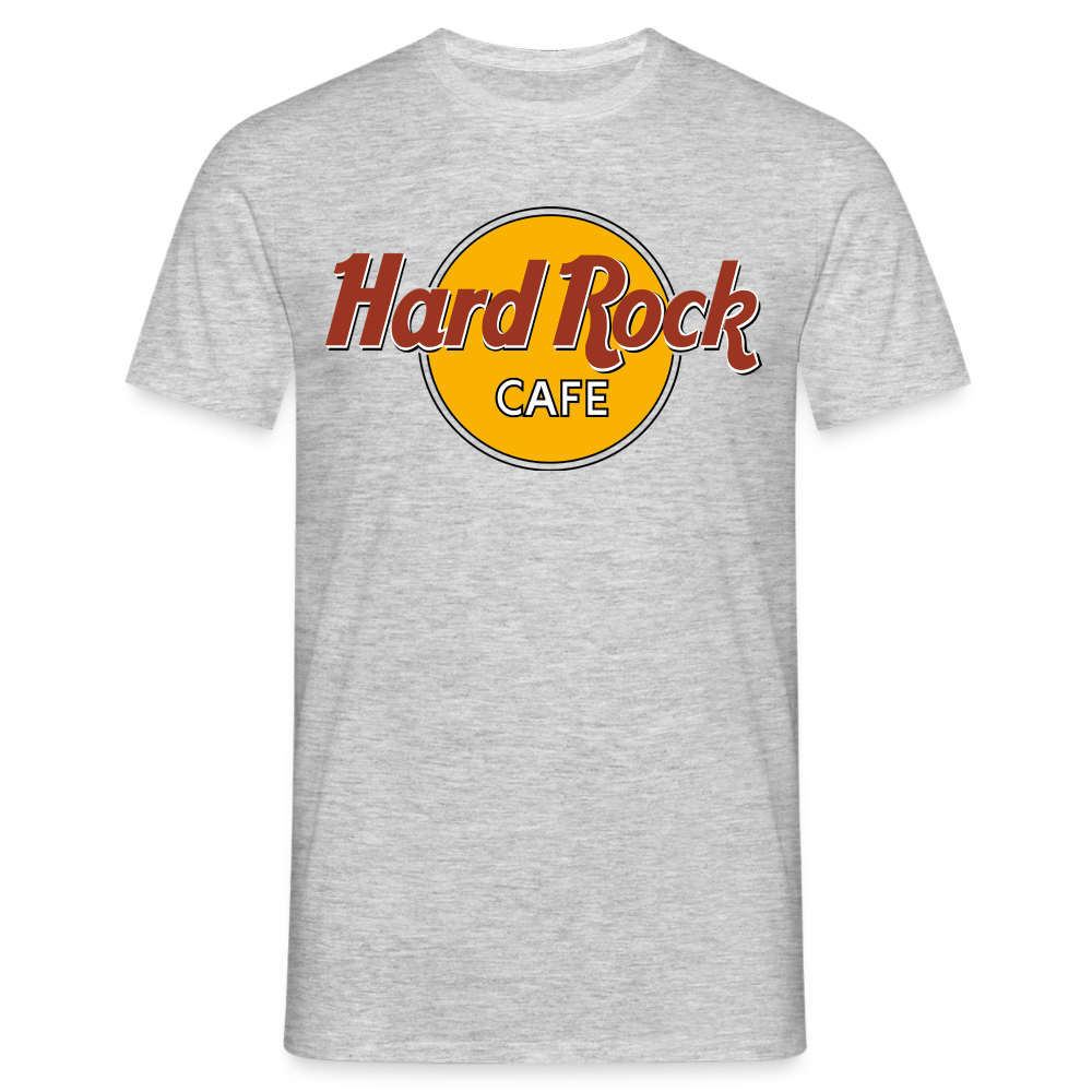 Herren Fashion Hard Rock Cafe T-Shirt Rundhals Unisex 100% Baumwolle Streetwear - Grau meliert