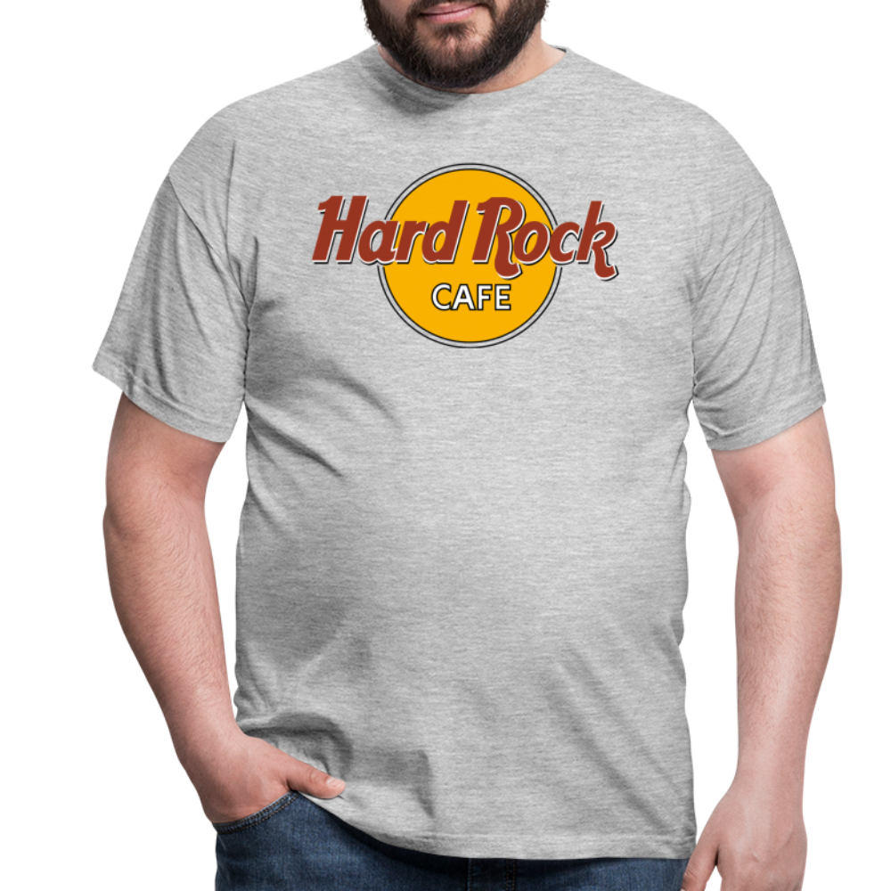 Herren Fashion Hard Rock Cafe T-Shirt Rundhals Unisex 100% Baumwolle Streetwear - Grau meliert